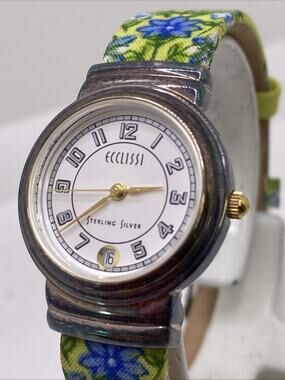 Ecclissi Sterling Silver Womens Watch Works New Battery